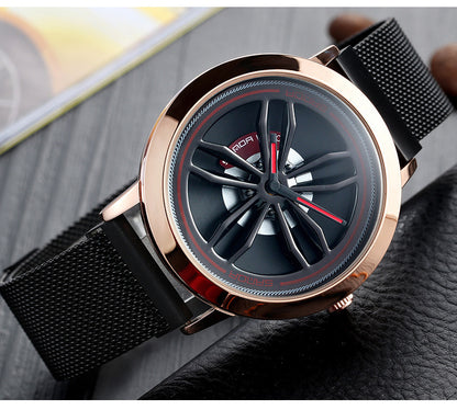 Sanda car wheel quartz watch