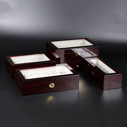 Hair Baking Lacquer Ebony Wood Grain Watch Jewelry Storage Display Box