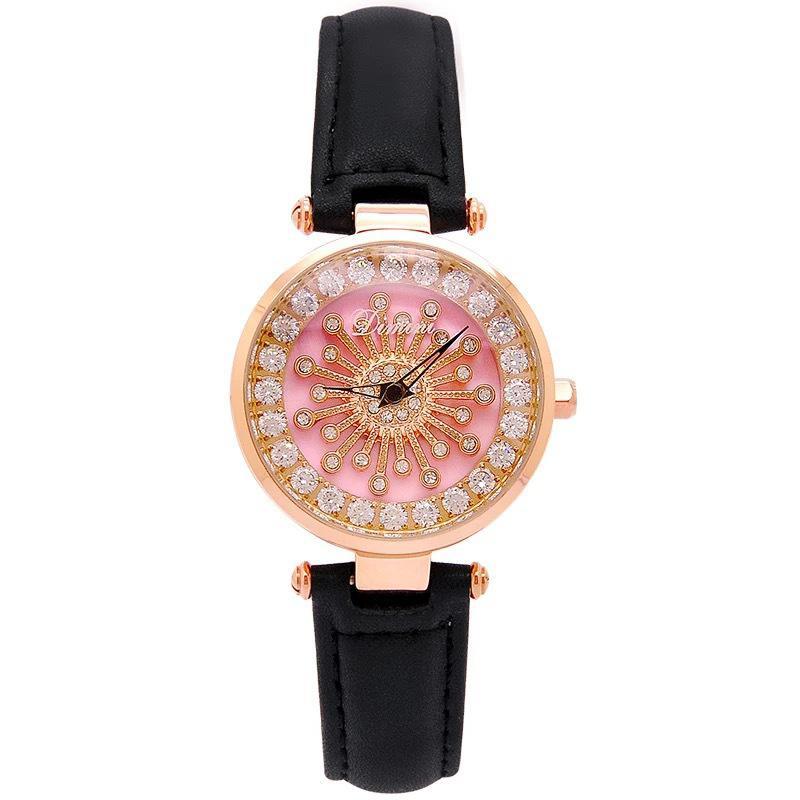 Hora de ejecutar el reloj Reloj de cuarzo femenino de moda Reloj de cuero de temperamento femenino