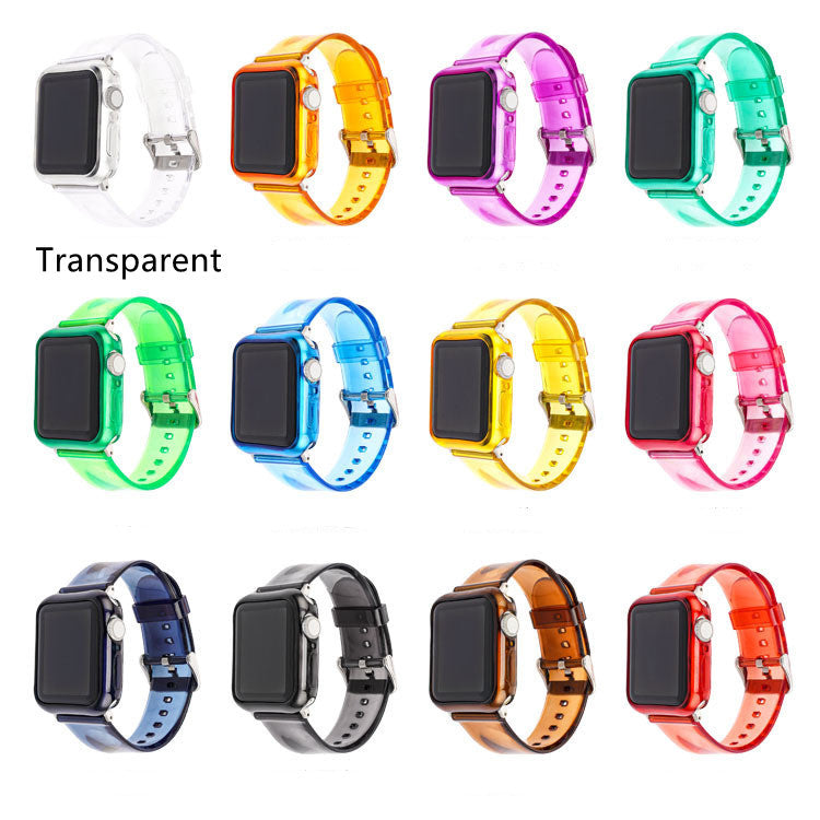 Silicone Solid Color Transparent Strap Case