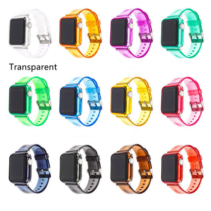 Silicone Solid Color Transparent Strap Case