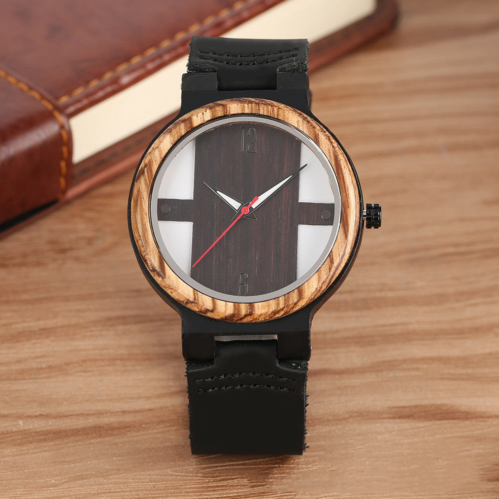 Reloj de cuarzo de madera de estilo nuevo y moderno para hombre