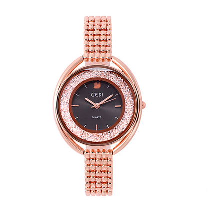 Reloj de mujer con diamantes de agua, reloj británico con correa de acero, reloj impermeable para mujer