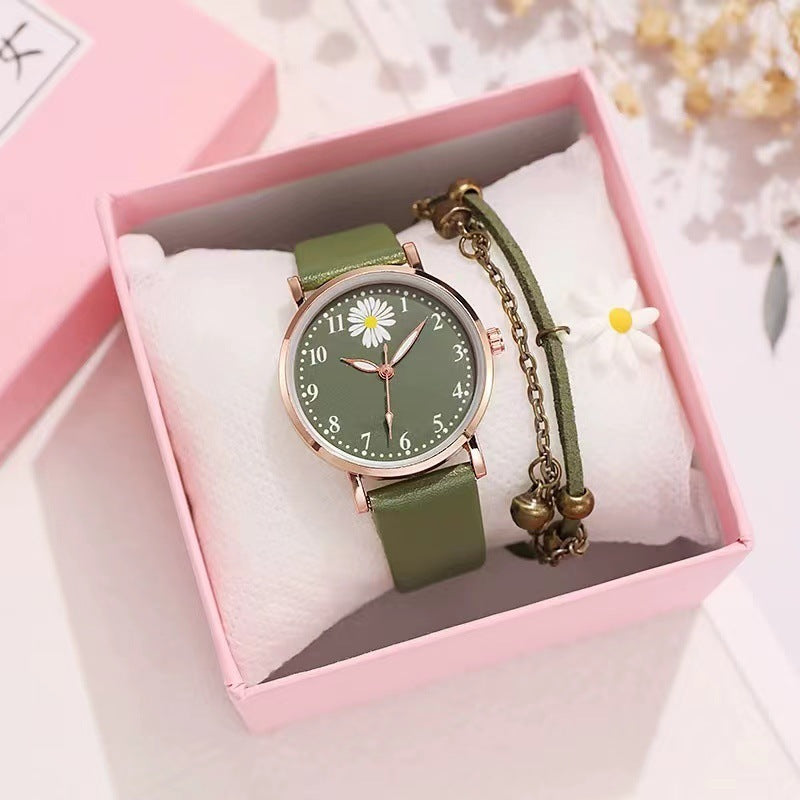 Reloj de niña Little Daisy, estilo Mori, estilo universitario, estilo artístico retro de Hong Kong, reloj para mujer estudiante