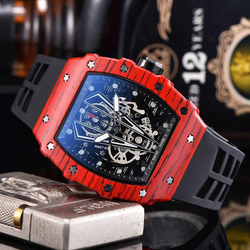 Watch Barrel-shaped Hollowed Fashion Business Quartz Watch Single Calendar Watch