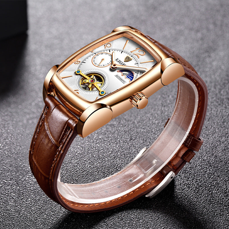 Men's Mechanical Watch Square Case Tourbillon