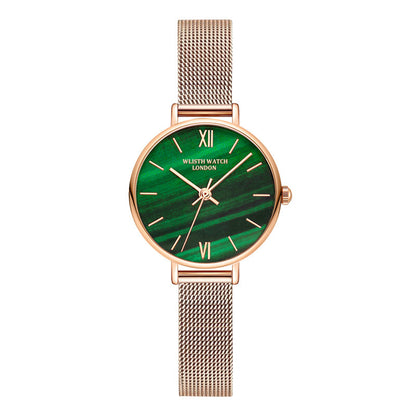 Reloj pequeño luminoso de color verde resistente al agua con forma de disco de moda