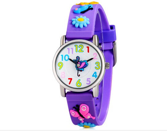 Reloj de silicona con dibujos animados para niños.