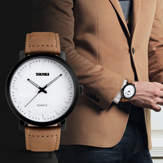 Reloj de cuarzo resistente al agua con estilo minimalista y estilo retro para hombre