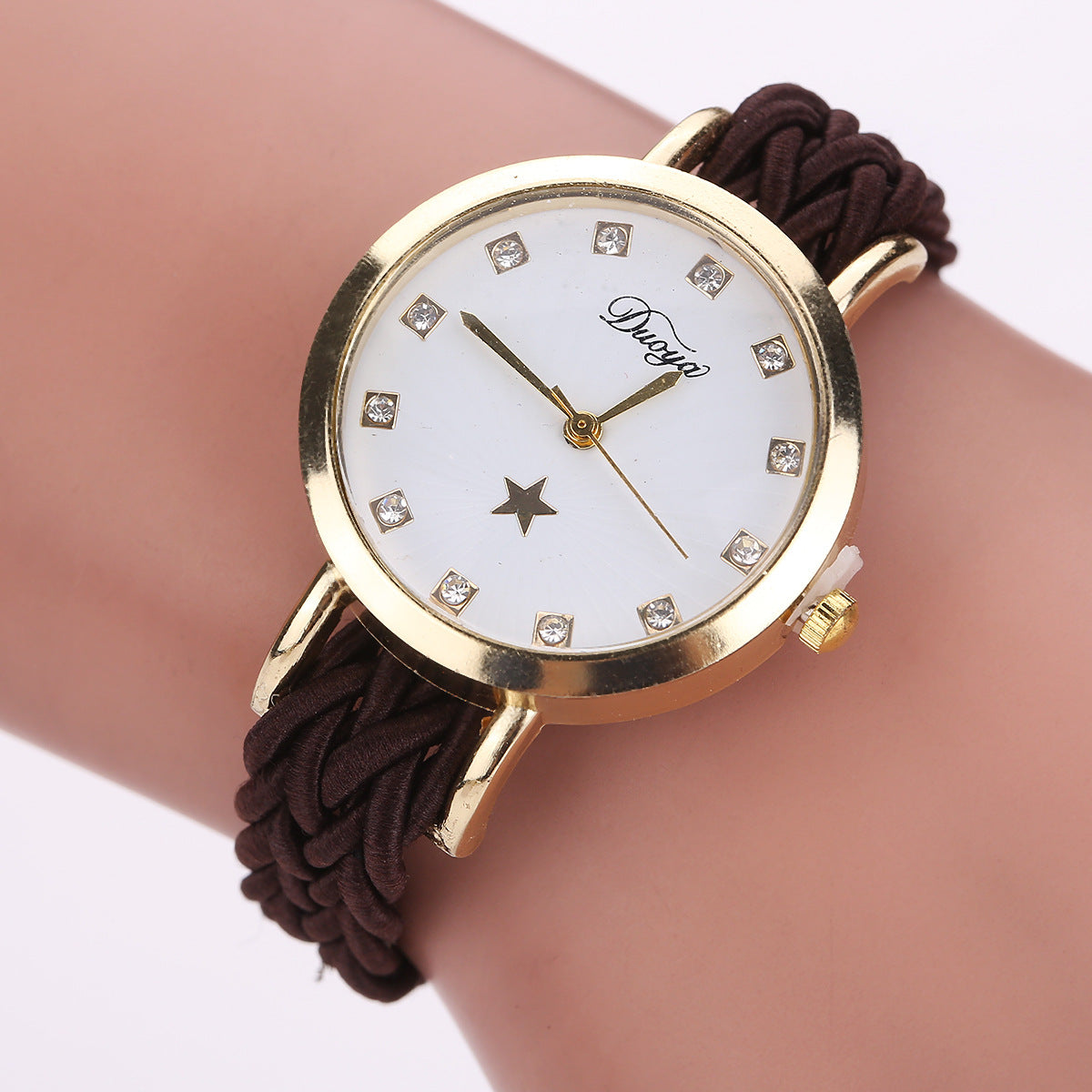 Reloj de pulsera de PU para mujer con cuerda trenzada Reloj para mujer