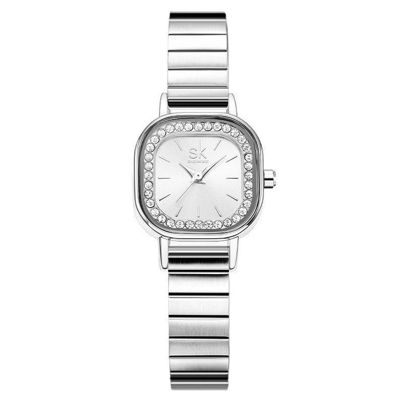 Watch Women's Square Mesh Belt With Diamond Watch