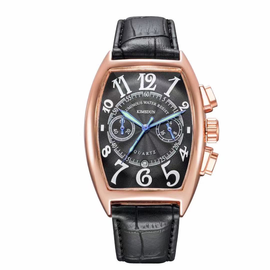 Watch Function Fashion Casual Men's Watch Barrel-shaped Quartz Watch