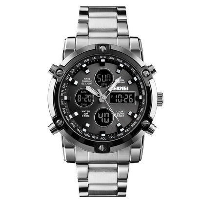 Moment Beauty Dual Display Electronic Watch Multifunctional Steel Strap