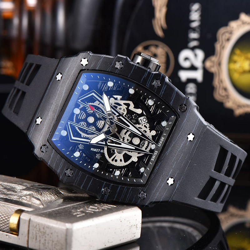 Watch Barrel-shaped Hollowed Fashion Business Quartz Watch Single Calendar Watch