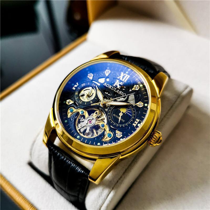 Fashion Men's Waterproof Tourbillon Fully Automatic Mechanical Watch