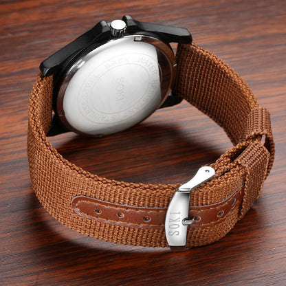 Reloj deportivo de cuarzo con calendario para hombre con correa de nailon trenzado