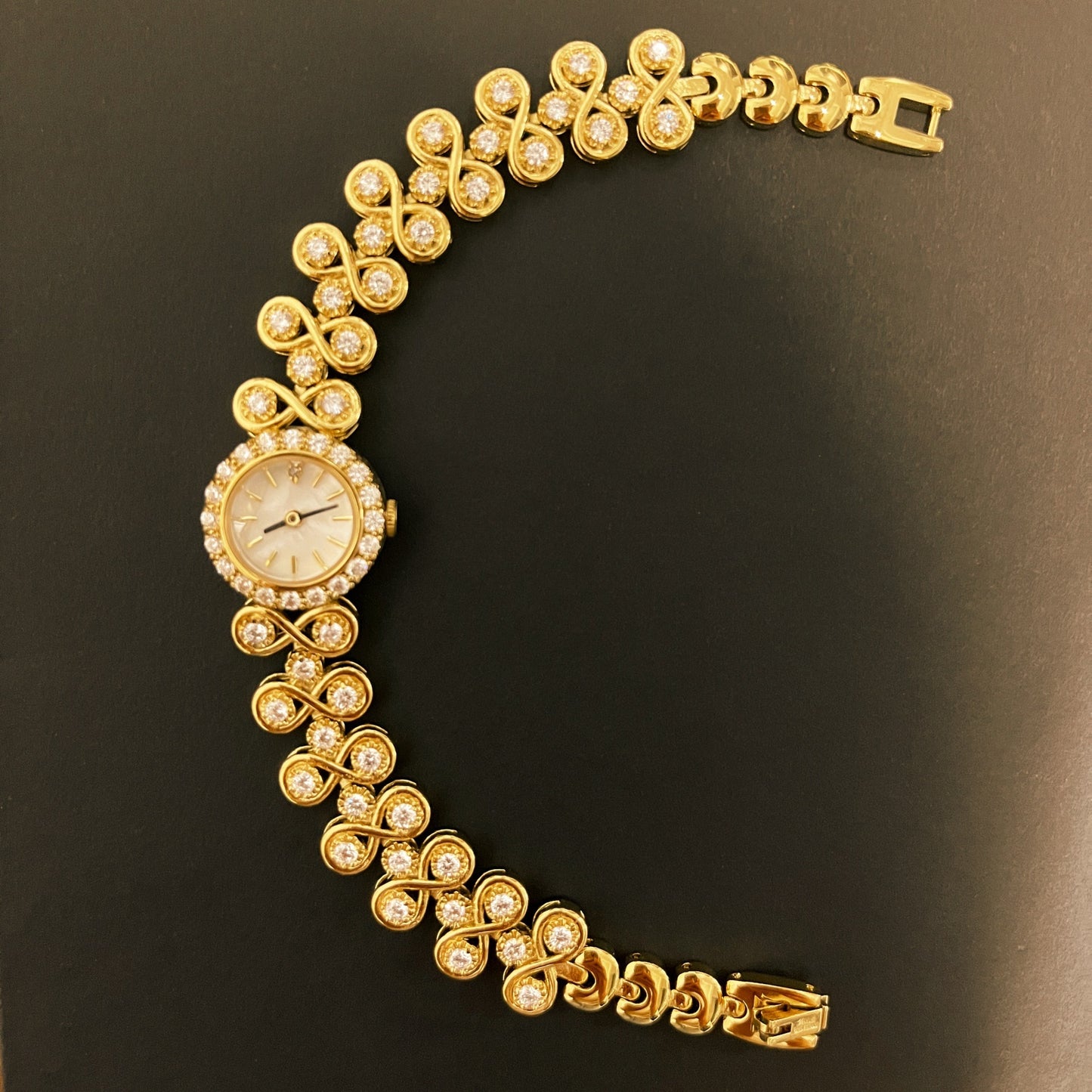 Reloj de cuarzo con diamantes de lujo antiguo para mujer