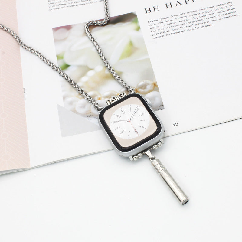 Collar de reloj con correa para colgar con plumas