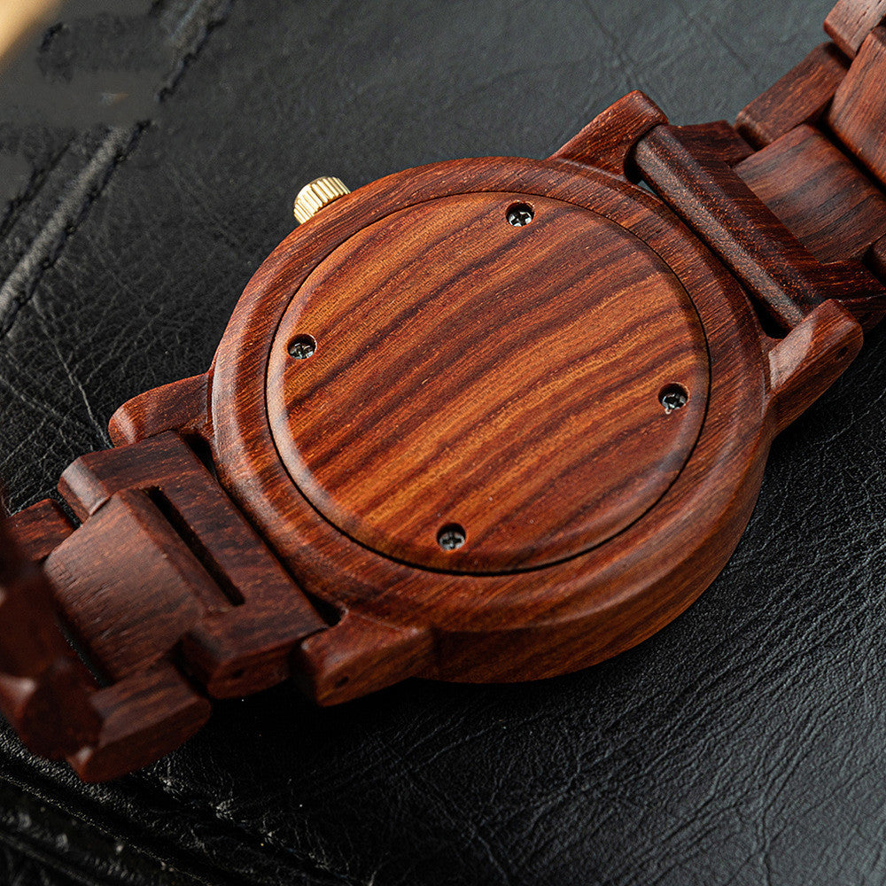 Reloj de madera vintage informal de moda