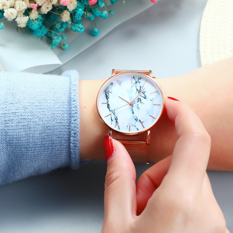 Marble quartz watch