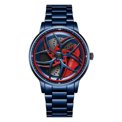 Reloj de cuarzo giratorio con cinturón serie Wheel para hombre