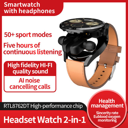 Reloj inteligente 2 en 1 con auriculares Bluetooth