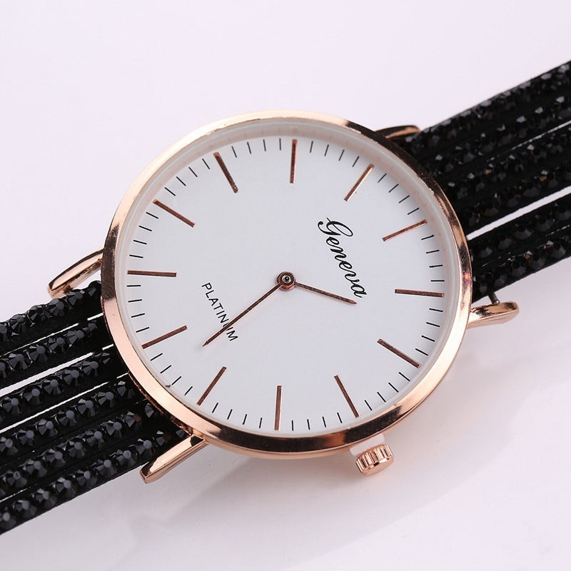 Relojes de moda con flores de Ginebra para mujer, elegante reloj de pulsera de cuarzo para mujer, reloj de pulsera con diamantes de cristal, regalo para mujer