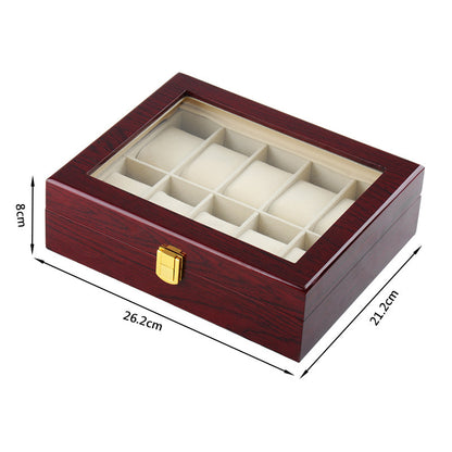 10-digit piano paint watch box watch storage box wooden