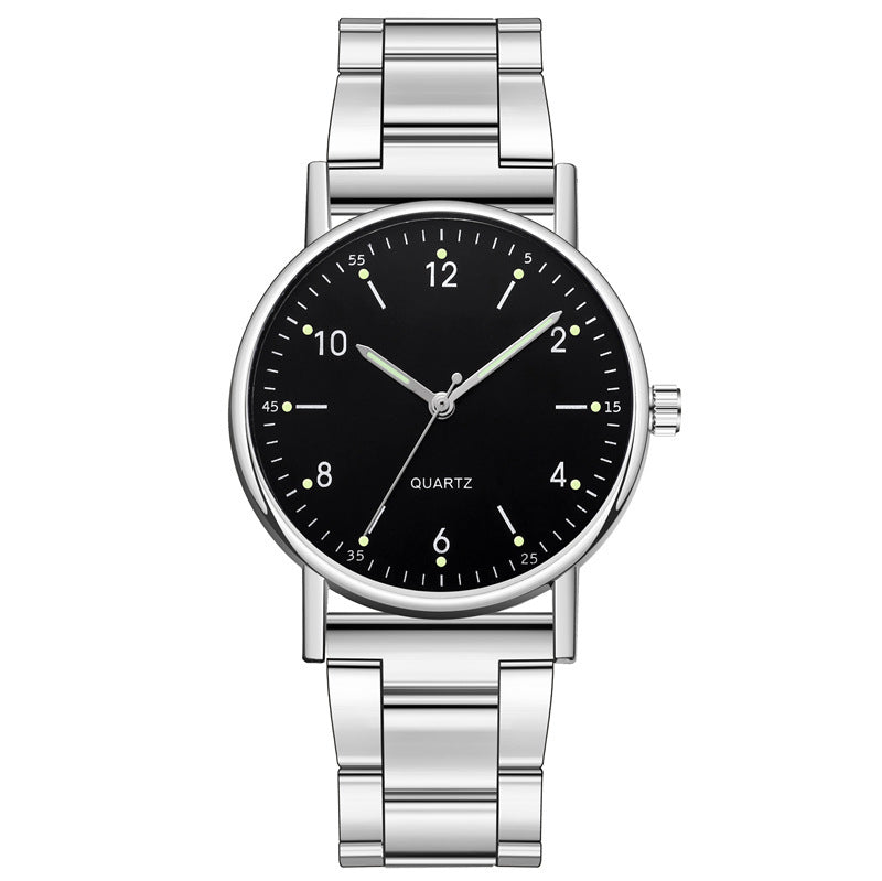 Reloj de cuarzo con correa de acero y luminoso de moda para hombre