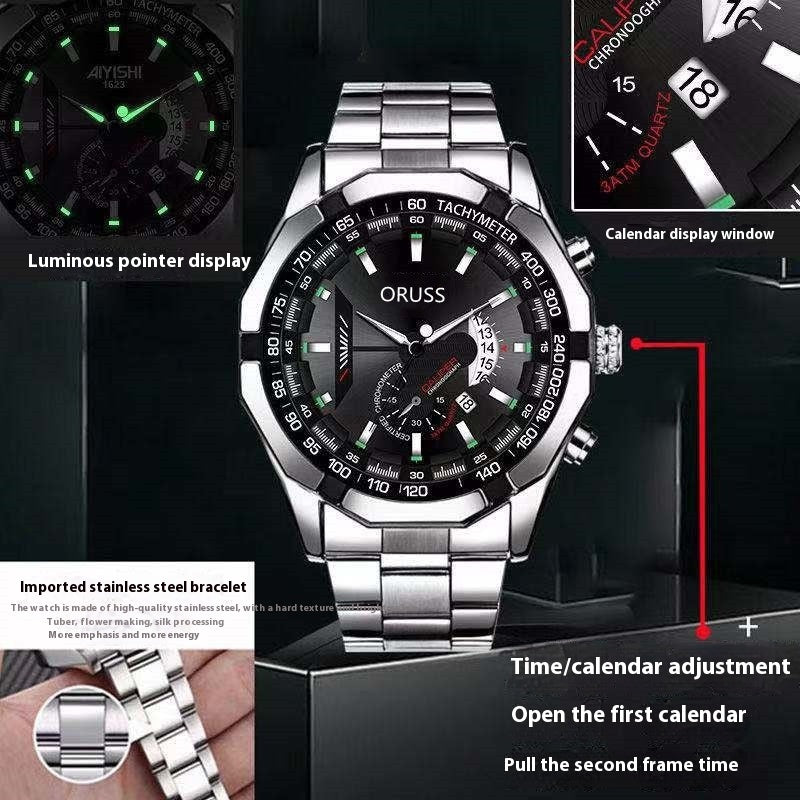 Reloj de movimiento automático para hombre, calendario, resistente al agua, luminoso