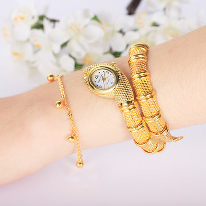 Reloj de mujer Pulsera Reloj serpiente dorado