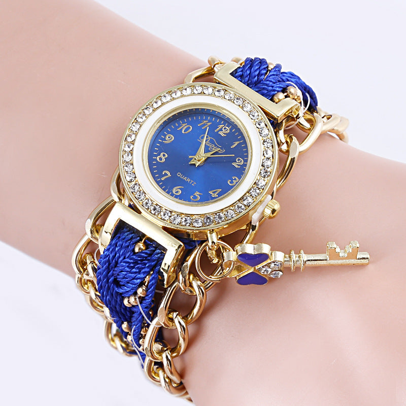 Reloj de pulsera de PU para mujer con cuerda trenzada Reloj para mujer