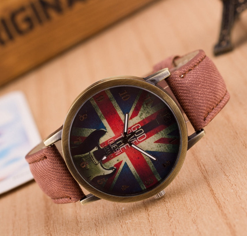 Reloj de pulsera con la bandera del Reino Unido