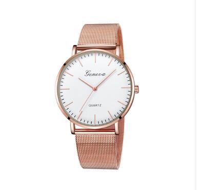 Relojes casuales de moda para mujer y hombre GINEBRA Reloj de pulsera clásico de acero inoxidable y cuarzo para mujer Relojes de pulsera