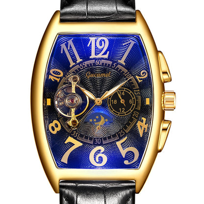 Reloj mecánico esqueleto automático Tourbillon para hombre