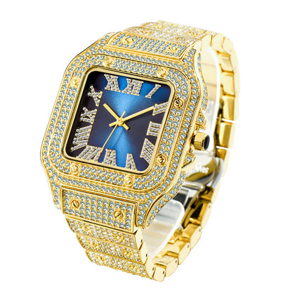 Fashion Hip Hop Diamond Full Diamond Square Men's Watch