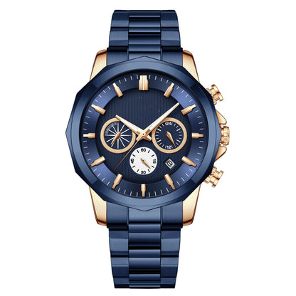 Reloj de cuarzo deportivo multifuncional de moda para hombre