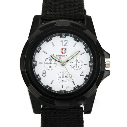 Reloj de pulsera de cuarzo con correa de nailon y esfera redonda para hombre, estilo militar, estilo deportivo, estilo militar, Gemius Army