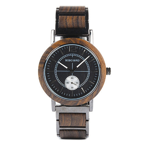 Reloj de madera BOBOBIRD Reloj de pareja Montura de mano de madera