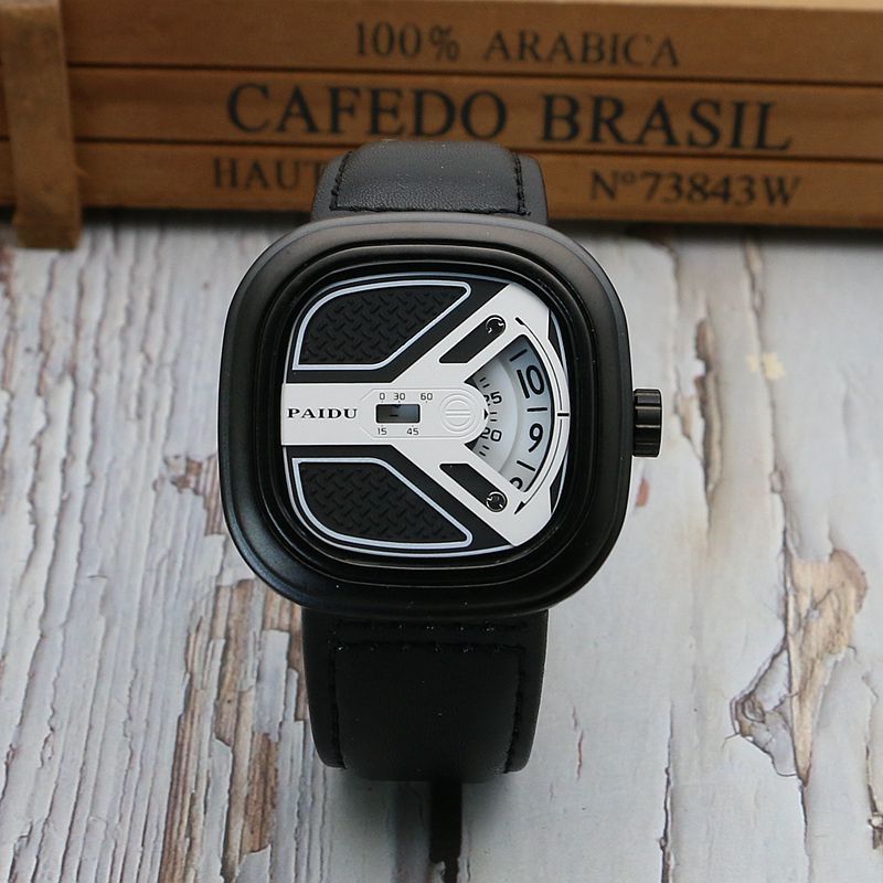 Reloj de moda para hombre con correa de cuero que combina con todo Reloj de cuarzo