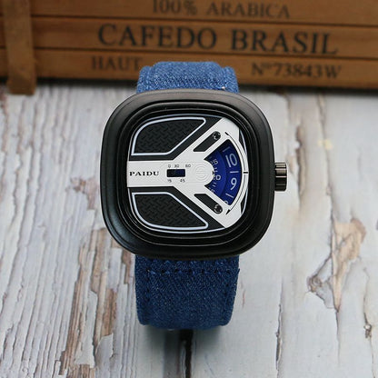 Reloj de moda para hombre con correa de cuero que combina con todo Reloj de cuarzo