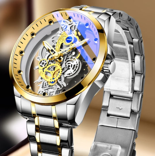 Men Watch Skeleton Automatic Quartz Watch Gold Skeleton Vintage Man Watch Mens Watches Top Brand Luxury