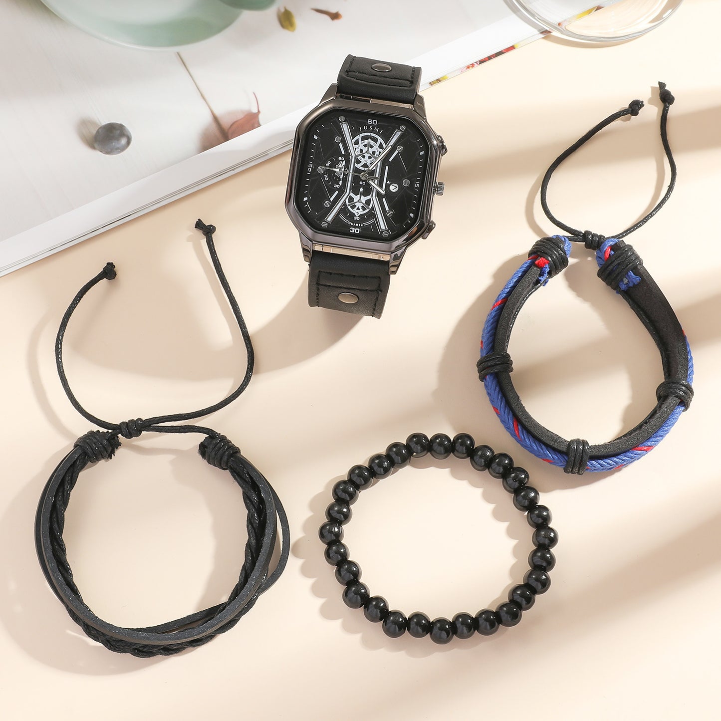 Conjunto de pulsera y reloj de cuarzo con cinturón creativo