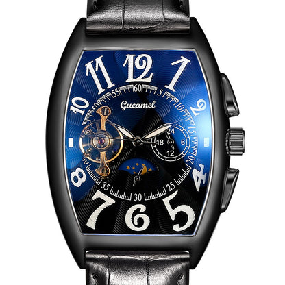 Reloj mecánico esqueleto automático Tourbillon para hombre