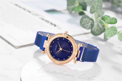 Reloj de pulsera con imán para mujer, moderno y con diamantes