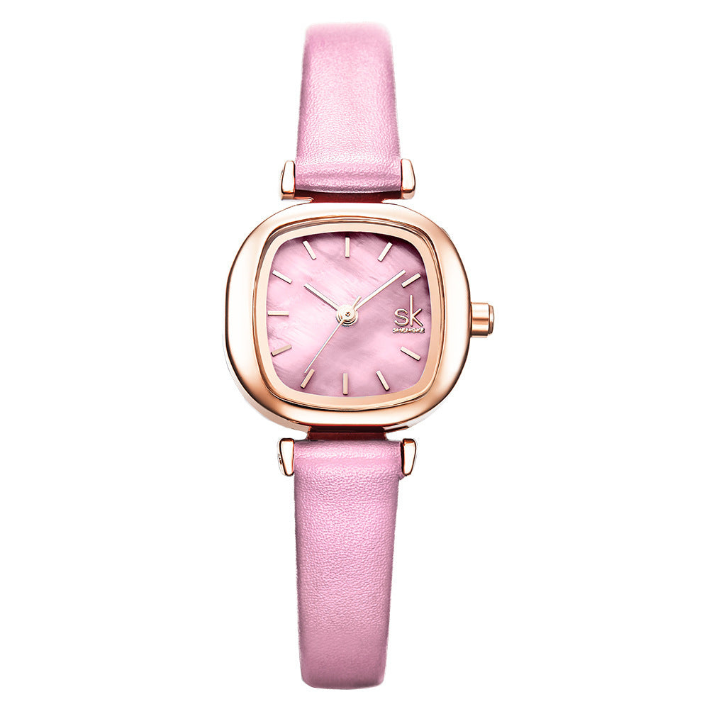 Square Waterproof Belt Quartz Women's Student Watch