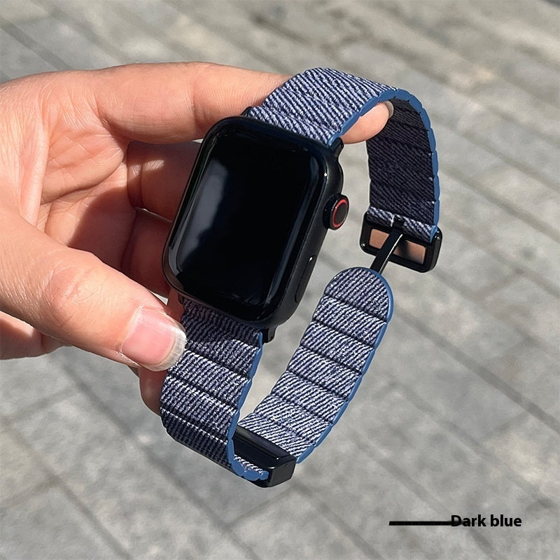 Slim Denim Magnetic Buckle Watch Strap