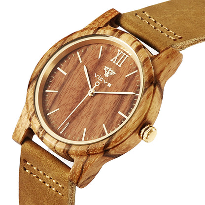 Zebra Fashion Wooden Quartz Watch