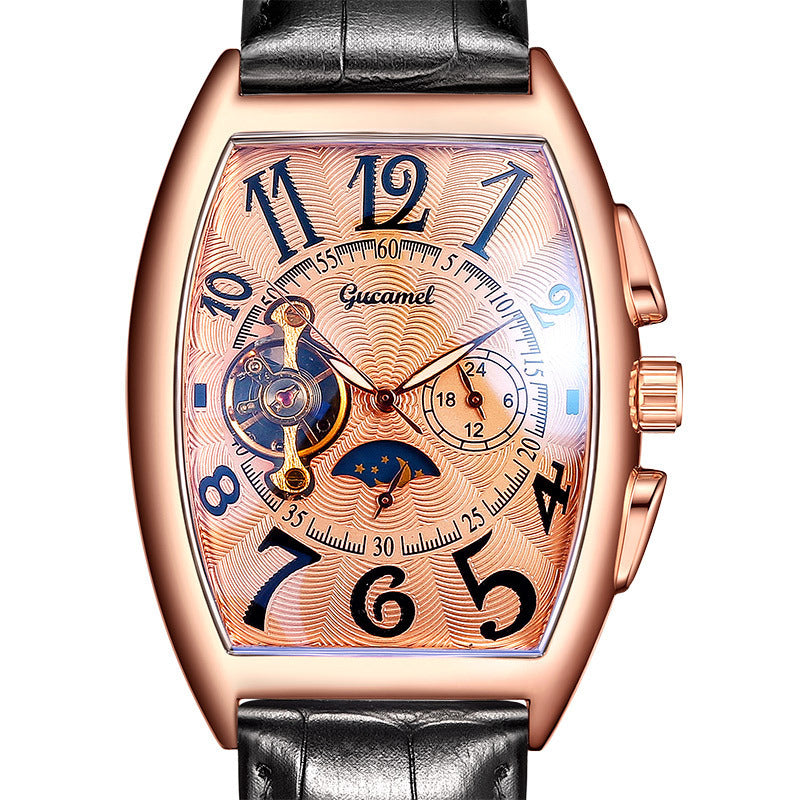 Reloj mecánico esqueleto automático Tourbillon para hombre