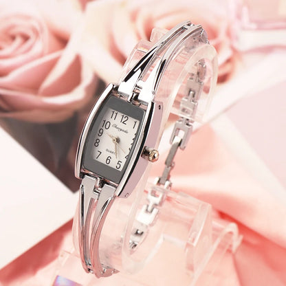 El más nuevo Reloj de pulsera para Mujer, pulseras de moda de acero inoxidable, relojes para Mujer, Reloj de cuarzo para Mujer, relojes para Mujer